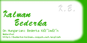 kalman bederka business card